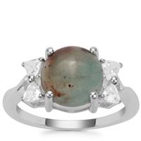 Aquaprase™ Ring with White Zircon in Sterling Silver 4.18cts