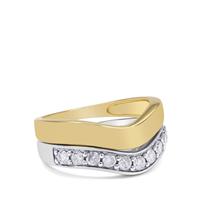 GH Diamonds 9K Two Tone Gold Set of 2 Stacker Rings 0.51ct