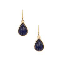 Sar-i-Sang Lapis Lazuli Earrings in Gold Tone Sterling Silver 9cts