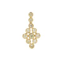 Natural Canary Diamonds Pendant in 9K Gold 0.51ct
