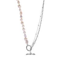 Baroque Cultured Pearl Necklace in Sterling Silver (8mm x 6mm)