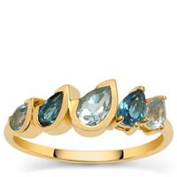 Sky Blue Topaz Ring with London Blue Topaz in 9K Gold 1.45cts