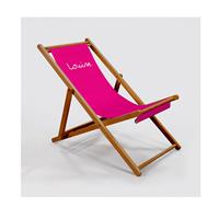 Personalised Deck Chair - White Text on Pink