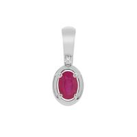 Kenyan Ruby Pendant with White Zircon in Sterling Silver 0.65ct