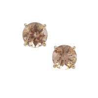 Oregon Peach Sunstone Earrings in 9K Gold 1.55cts