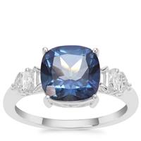 Hope Topaz Ring with White Zircon in Sterling Silver 3.90cts