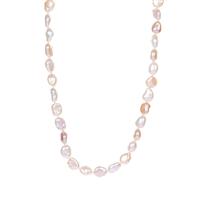 Baroque Cultured Pearl Necklace in Sterling Silver (13x8mm)