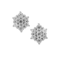 White Zircon Earrings in Gold Plated Sterling Silver 0.40ct