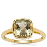 Teal Oregon Sunstone Ring in 9K Gold 1.95cts