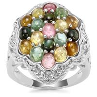 Rainbow Tourmaline Ring in Sterling Silver 3.80cts
