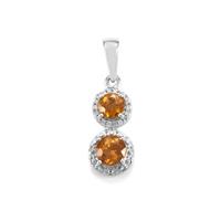 Morafeno Sphene Pendant with White Zircon in Sterling Silver 1.66cts