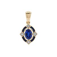 Nilamani Pendant with White Zircon in 9K Gold 1.05cts