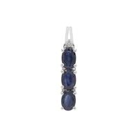 Kanchanaburi Sapphire Pendant with White Zircon in Sterling Silver 3.04cts