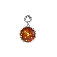 Baltic Amber Pendant in Sterling Silver (18mm)