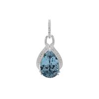 Versailles Topaz Pendant with White Zircon in Sterling Silver 5.15cts