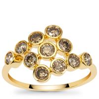Cape Champagne Diamonds Ring in 9K Gold 1.03cts