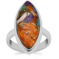 Copper Mojave Turquoise Ring in Sterling Silver 10cts
