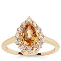 Kaduna Canary and White Zircon Ring in 9K Gold 2.35cts