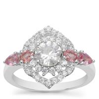 Ratanakiri Zircon Ring with Pink Sapphire in Sterling Silver 2.40cts