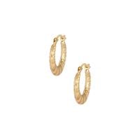  9K Gold Satin and Polished Creole Earrings 0.43g