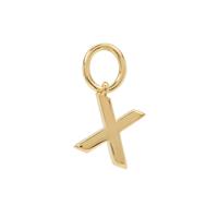 Molte X Letter in Gold Plated Sterling Silver