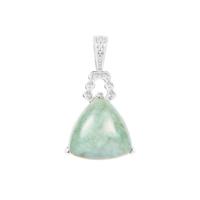 Moss-in-Snow Jade Pendant in Sterling Silver 7.98cts