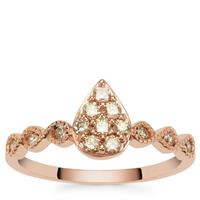 Champagne Argyle Diamonds Ring in 9K Rose Gold 0.34ct