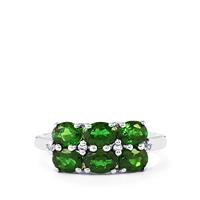 Chrome Diopside Ring with White Topaz in Sterling Silver 2.27cts