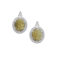 Grossular Earrings with White Zircon in Sterling Silver 14.50cts