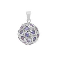 Tanzanite Pendant with White Zircon in Sterling Silver 7.20cts