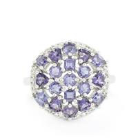 Bengal Iolite & White Topaz Sterling Silver Ring ATGW 1.82cts