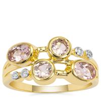 Cherry Blossom™ Morganite Ring with Diamond in 9K Gold 1.25cts