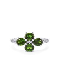 Chrome Diopside & White Topaz Sterling Silver Ring ATGW 1.97cts