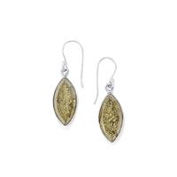 Drusy Pyrite Earrings in Sterling Silver 25cts