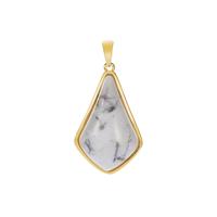 White Howlite Pendant in Gold Flash Sterling Silver 12.94cts