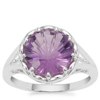 Honeycomb Cut Bahia Amethyst Ring in Sterling Silver 3.25cts