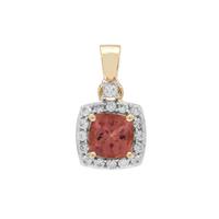 Rosé Apatite Pendant with White Zircon in 9K Gold 1.40cts