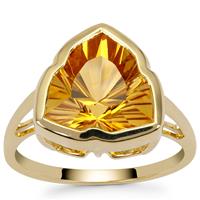 Lehrer Infinity Cut Diamantina Citrine Ring in 9K Gold 5.10cts