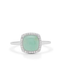 Gem-Jelly™ Aquaprase™ Ring with White Sapphire in Sterling Silver 2.65cts