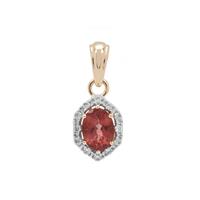 Rosé Apatite Pendant with White Zircon in 9K Gold 1.50cts