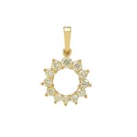 Natural Canary Diamonds Pendant in 9K Gold 0.54ct