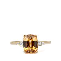 Kaduna Canary and White Zircon Ring in 9K Gold 3.79cts