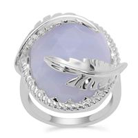 Blue Lace Agate Ring in Sterling Silver 16.96cts