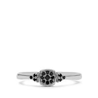 Black Diamond Ring in Sterling Silver 0.11ct