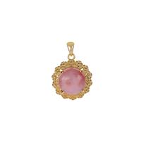 Peruvian Pink Opal Pendant in Gold Tone Sterling Silver 3.50cts