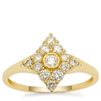 Natural Yellow Diamond Ring in 9K Gold 0.59ct