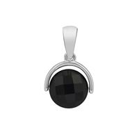 Black Onyx Spinning Pendant in Sterling Silver 3.30cts