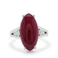 Bharat Ruby Ring with White Zircon in Sterling Silver 11.95cts