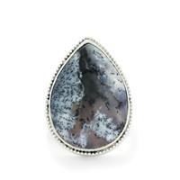 19.77ct Siberian Dendrite Quartz Sterling Silver Aryonna Ring 