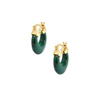 Congo Malachite Earrings  in Gold Tone Sterling Silver 19.50cts